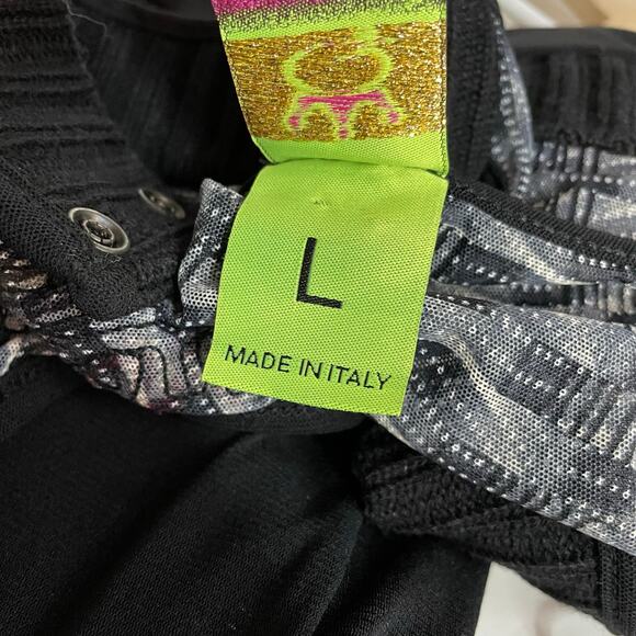 Save the Queen Y2K Mesh Halter Sleeveless Hi Low Chenille Tunic Top Black L - Picture 15 of 15